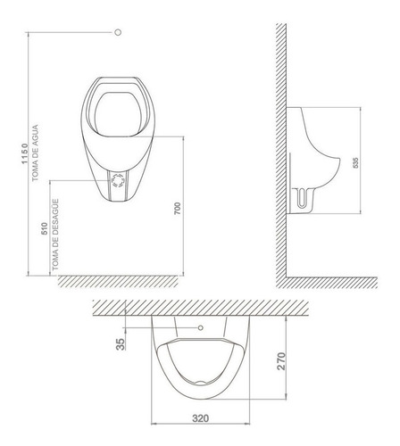 Imagen 7 de 10 de Combo Baño Valvula Mingitorio Griferia Temporizada Lavatorio