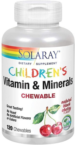 Vitaminas & Minerales Para Niños Solaray 120 Masticables