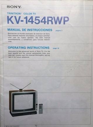 Imagen 1 de 4 de Televisión Sony Trinitron Color 14 Pulgadas
