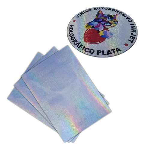 Vinilo Autoadhesivo Hologram A4 Impresion Tinta Inkjet Comun