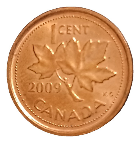 Moneda 1 Centavo Canadá 2009 Elizabeth 2 Reyna C R 6