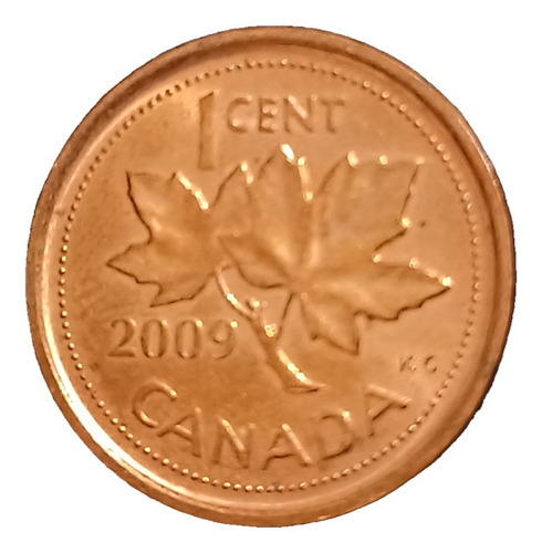 Moneda 1 Centavo Canadá 2009 Elizabeth 2 Reyna C R 6 (Usado)
