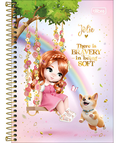 Kit 4 Cadernetas (pequena) Espiral 1/8 Jolie 11x15,4cm