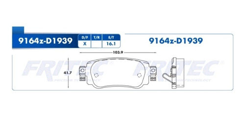 Balata Trasera Chevrolet Cavalier 2018 2019 2020 Fritec