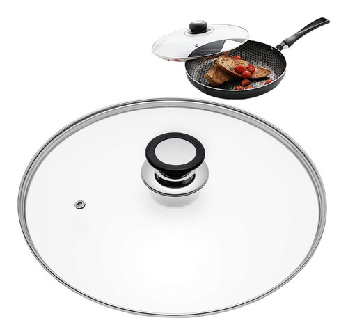 Tapa De Cristal Templado Cocina Olla Sarte Salida Vapor 24cm