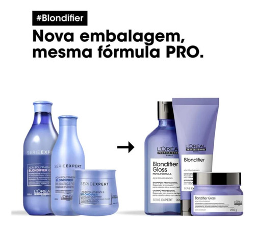 Kit Loreal Blondifier Gloss Sh300ml+cond200ml+masc250gr