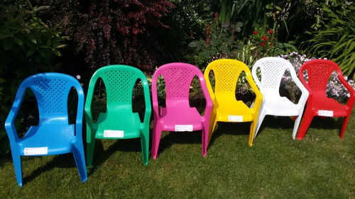 Imagen 3 de 6 de Silla De Plástico Pvc Infantil Para Niños Con Posa Brazos
