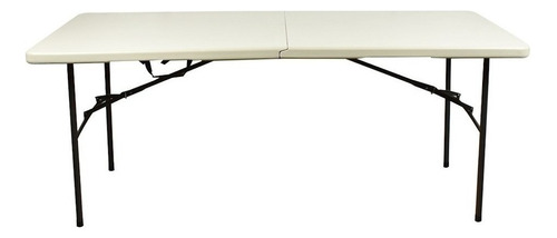 Mesa Rectangular Tipo Maleta 182x76.2x74.9 Plástico Y Acero Color Blanco