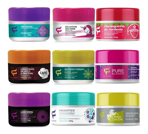 Máscara Capilar Tratamento Fashion Cosméticos Atacado 12 Und