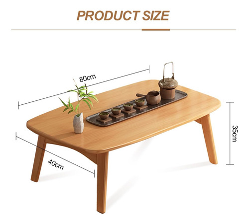 Mesa De Café De Piso Japonesa De Rzoizwko, Mesa De Madera De