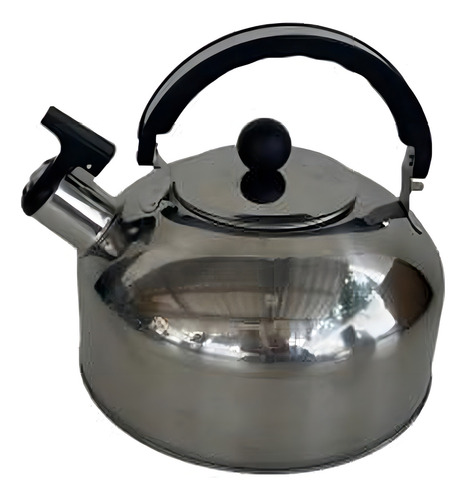 Chaleira Ecos 2l Inox Com Apito Cinza E Cabo Baquelite