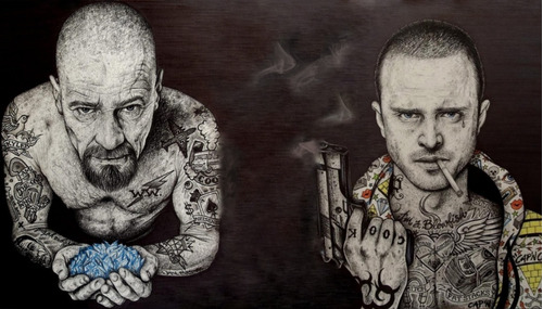 Poster Walter Y Jesse Breaking Bad Adhesivo  40x70cm #453