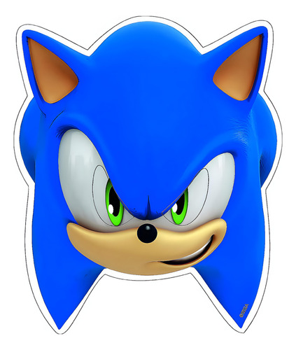 Antifaz De Sonic X8 - Cotillón Waf Color Azul