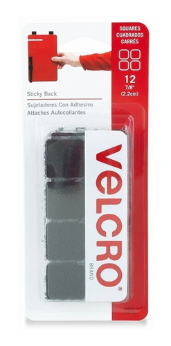 12 Cintas Adhesivas Velcro Sujetador Cuadros Adherible Negro
