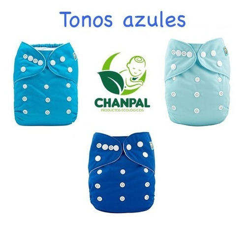 Pañales Ecológicos Alva Baby 3 Pack Tonos Azules