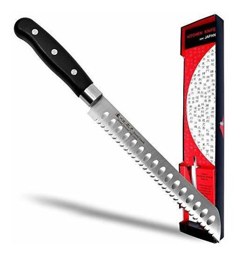 Cuchillo Para Pan Japonés Acero Inoxidable Hoja Dentada 20cm