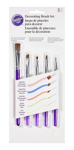 Imagen 2 de 6 de Wilton Cake Decorating Tools, Juego De Pinceles De 5 Piez...