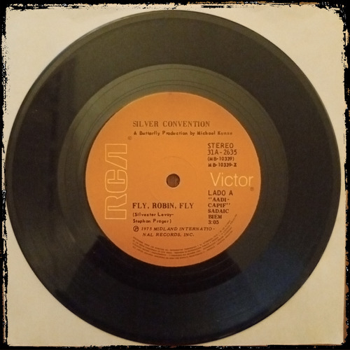 Silver Convention - Fly Robin Fly - Arg 1975 Vinilo Single