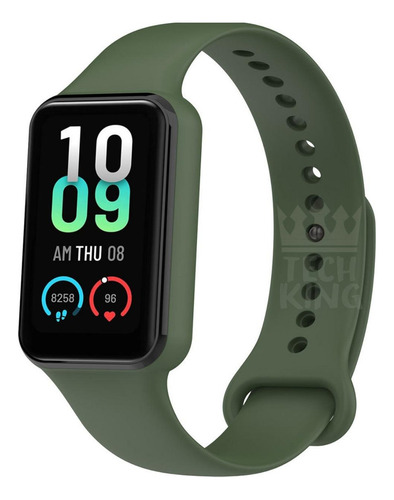 Pulseira Esportiva Para Amazfit Band 7+ Pelicula De Proteção Cor Verde-escuro