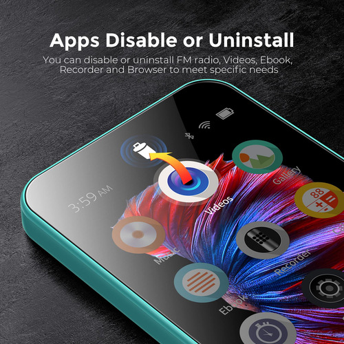 Reproductor Mp3 Timmkoo Q5 72gb Wifi Con Bluetooth 4.0 Azul
