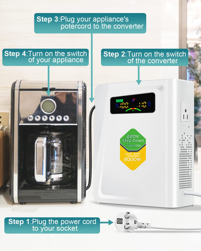 Convertidor De Voltaje Zhengxi, 3000 W, 220 V A 110 V, Silen