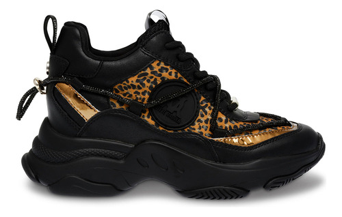 Tenis Para Mujer Steve Madden Motocross Black/leopard