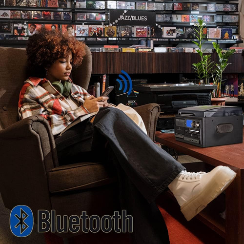 Tocadiscos Vintage Bluetooth 9 En 1 Looptone Grabadora