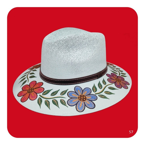 Imagen 3 de 6 de Elegante Sombrero Artesanal Pintado A Mano Varios Modelos 6