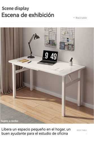 Mesa Escritorio De Ordenador Práctico Minimalista Plegable Blanco