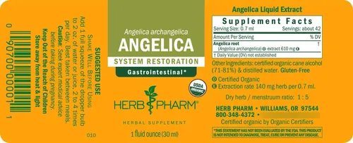 Extracto Líquido Orgánico De Raíz De Angélica 30 Ml Para Apo Sabor