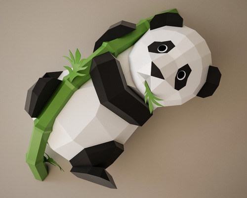 Plantillas  Pandas Papercraft
