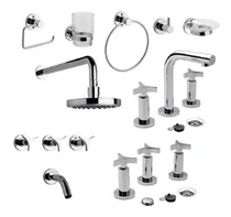 Comprar Combo Grifería Fv Triades Baño Compl +kit Acc Fv Arizona Cta