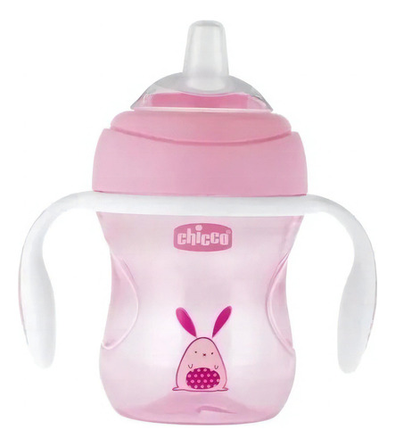 Vaso para bebés con aza antiderrame Chicco Transition Cup de Passarinha color rosa de 200mL