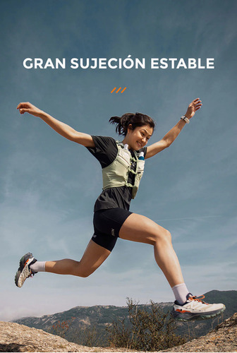 Chaleco Hidratacion 5lts Portabastones Trail Running Aonijie Verde Talle S