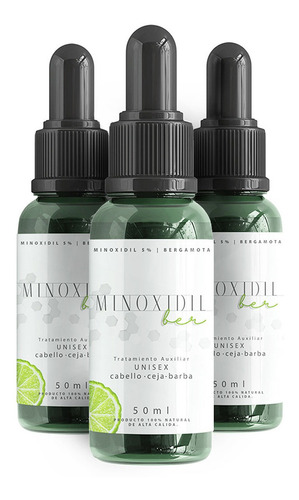 Imagen 5 de 6 de Tratamiento Unisex Minoxidil 5% Y Bergamota 3pack 150ml