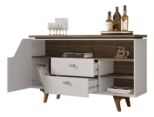 Aparador Buffet Lyon Blanco Invierno Nogal