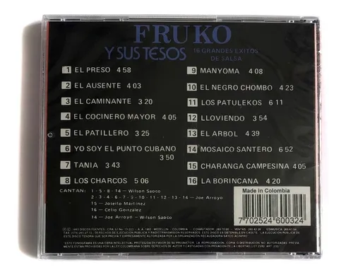 Cd Fruko Y Sus Tesos - 16 Grandes Éxitos De Salsa - Nuevo