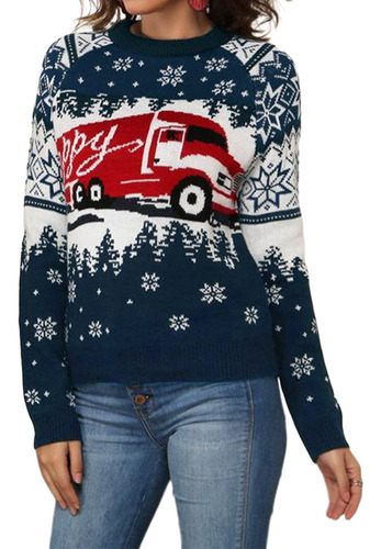 Suéter De Navidad De Mujer Estampado En Camión [u]