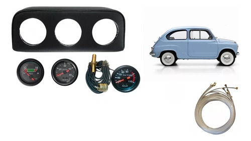 Kit Relojes Voltimetro Temperatura Aceite + Caño Fiat 600