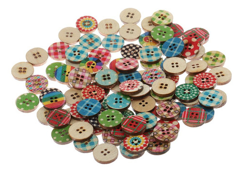 2 X 100pcs 15mm Rodada De Madeira Botões De Projeto
