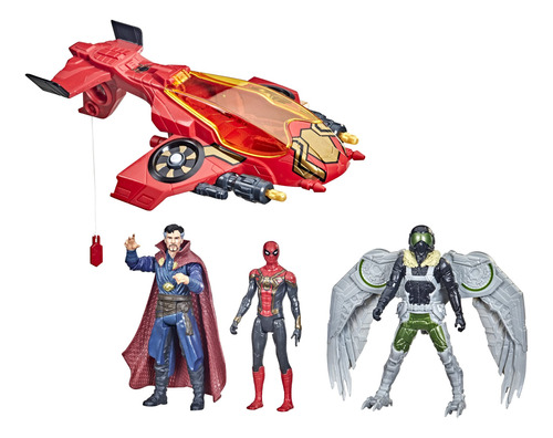 Spider-man Marvel: Spider Escape Jet, Con 3 Figuras De Accio