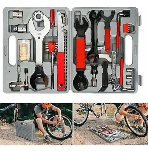 Estuche de herramientas para bicicleta, 44 piezas