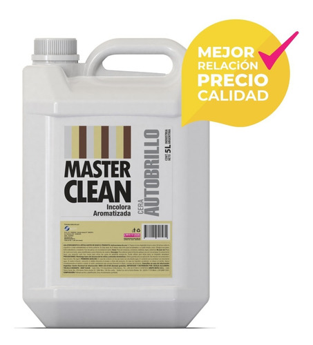Cera Autobrillo Para Pisos Incolora - Master Clean X 5lts