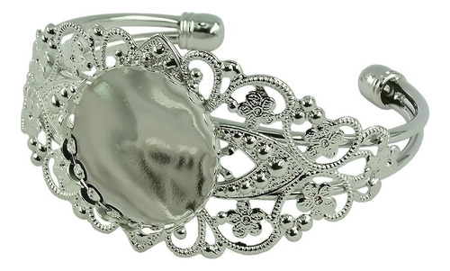 2 X 2 Piezas De Brazalete Con Brazalete Abierto En Mm Plata
