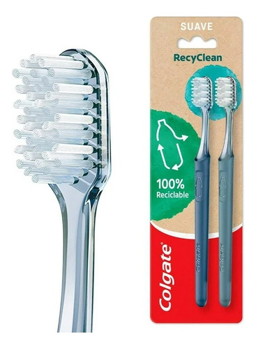 4 Pza Cepillo Dental Colgate Recyclean 100% Reciclable 2 Pie