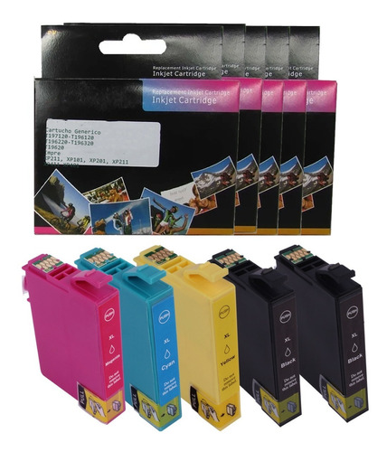 Kit 5 Cartuchos Epson T197 Genéricos   Xp211 Xp401 Xp-101