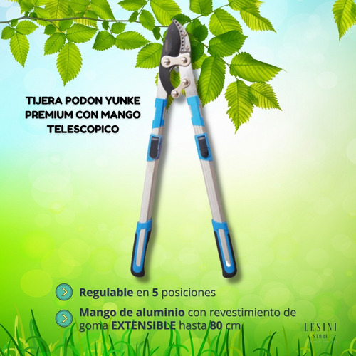 Imagen 4 de 10 de Kit Jardin Podon Yunke Extensible 80cm + Tijera Bypass 8