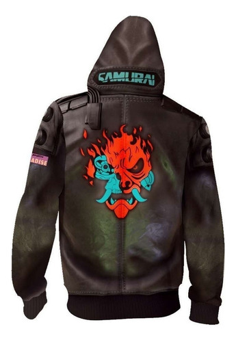 Chaqueta Con Capucha De Temática Cyberpunk En Marrón Oscuro