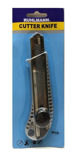 Imagen 2 de 4 de Cutter Aluminio Retractil Con Rueda 18 Mm Ruhlmann Ru15003