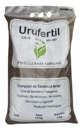 Compost Profesional Pelleteado Urufertil 100% Orgánico 20 Kg